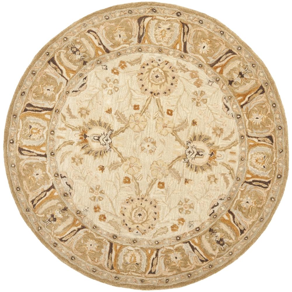 ANATOLIA, SILVER / LIGHT BROWN, 4' X 4' Round, Area Rug. Picture 1