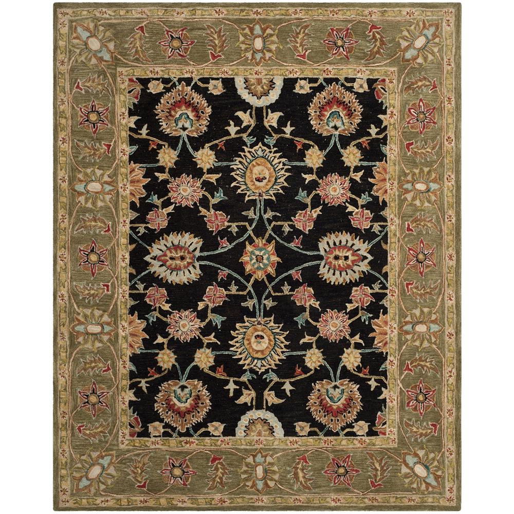 ANATOLIA, BLACK / GREEN, 8' X 10', Area Rug. Picture 1