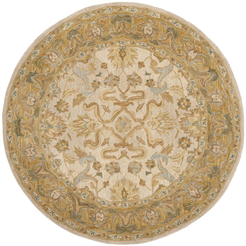 ANATOLIA, IVORY / BROWN, 6' X 6' Round, Area Rug, AN576B-6R. Picture 1
