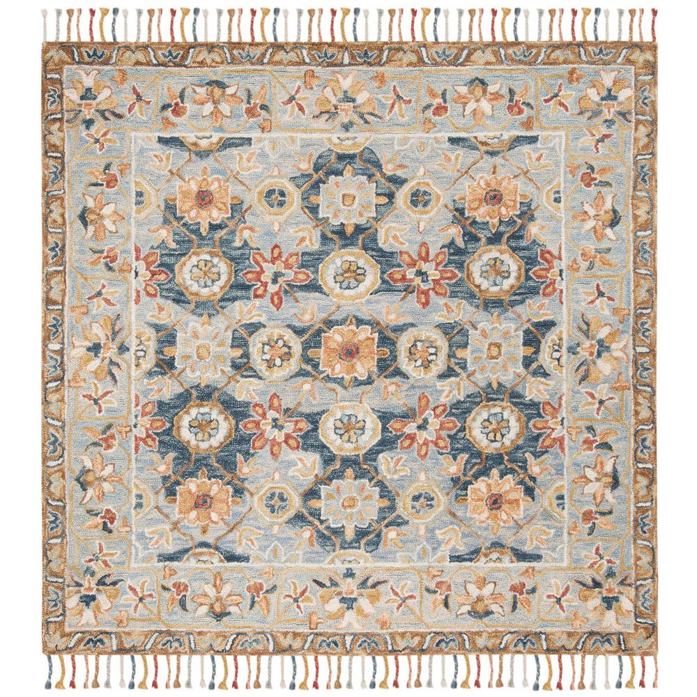 ASPEN, GREY / NAVY, 7' X 7' Square, Area Rug. Picture 1