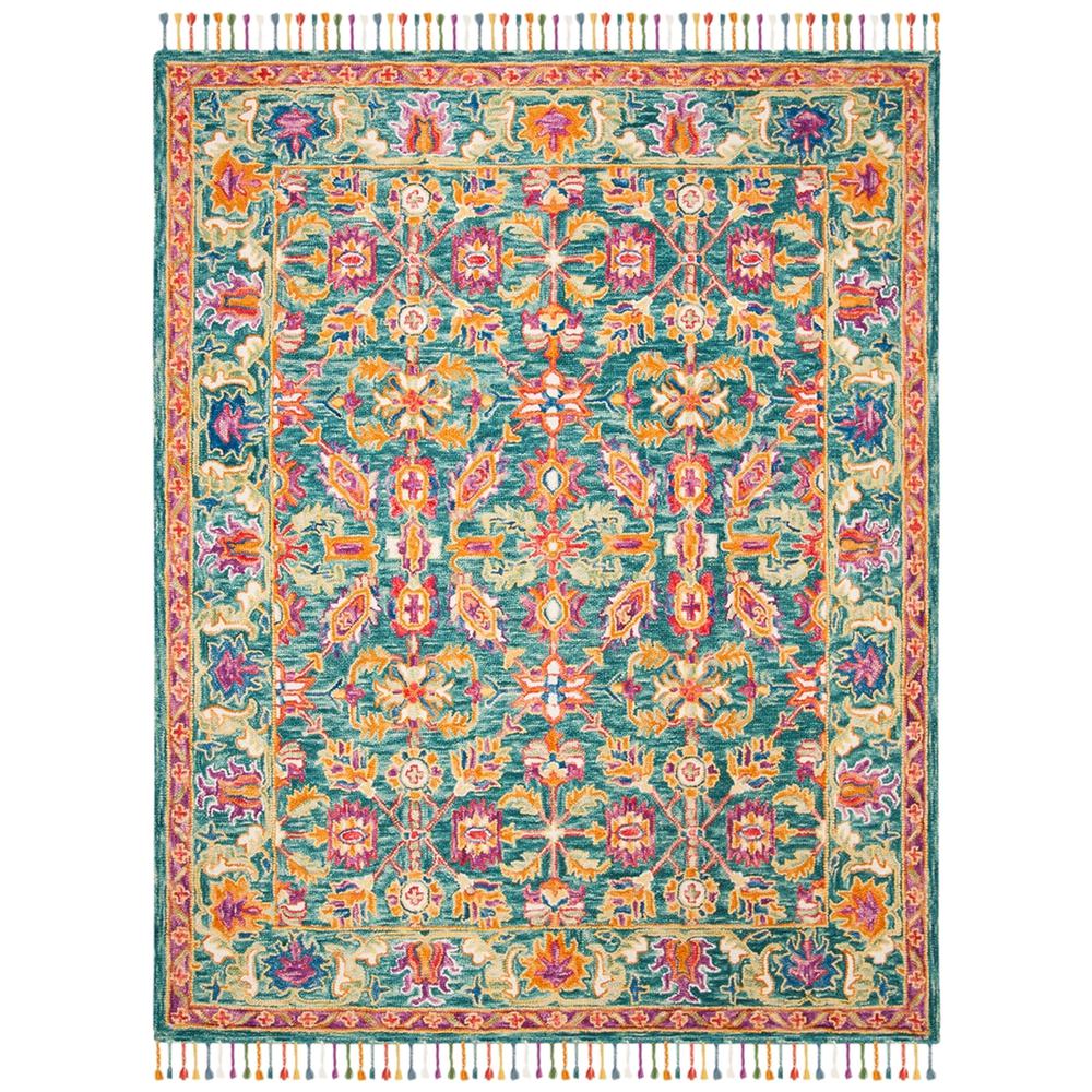ASPEN, TURQUOISE / PURPLE, 6' X 9', Area Rug. Picture 1