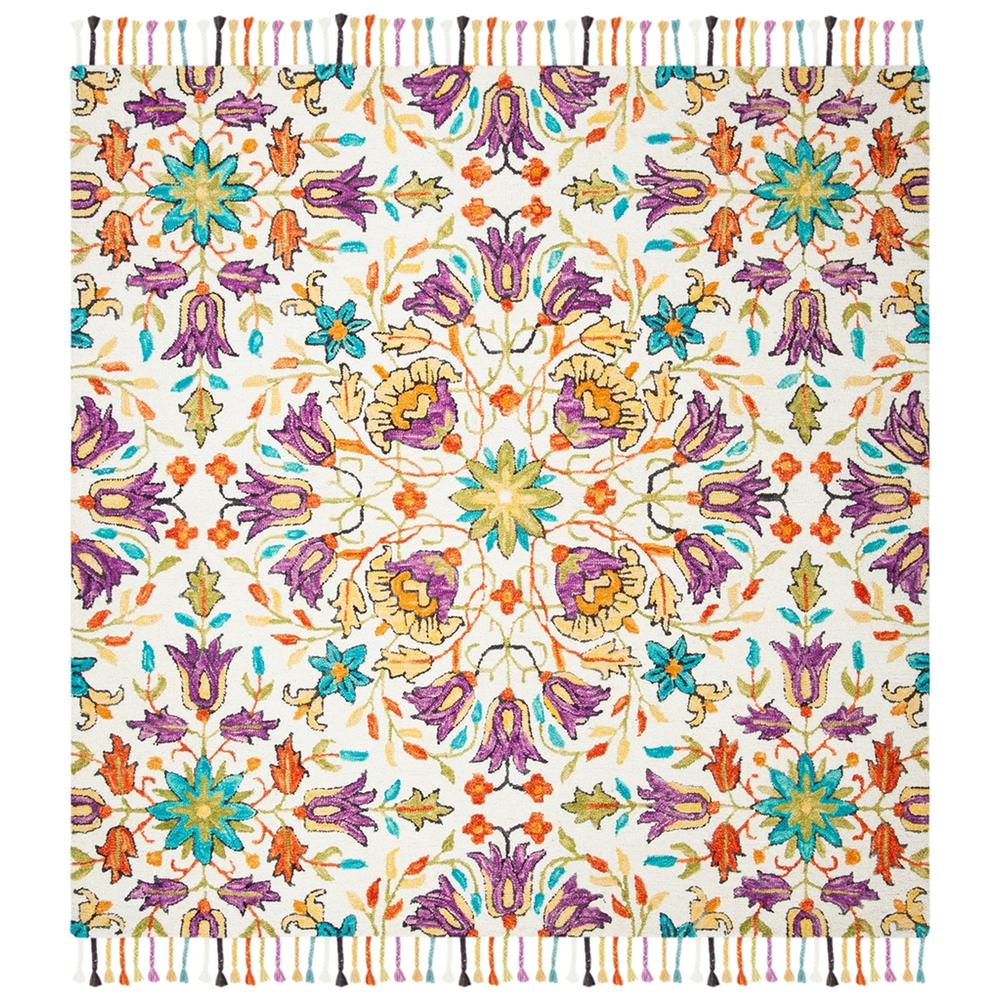 ASPEN, IVORY / PURPLE, 7' X 7' Square, Area Rug. Picture 1