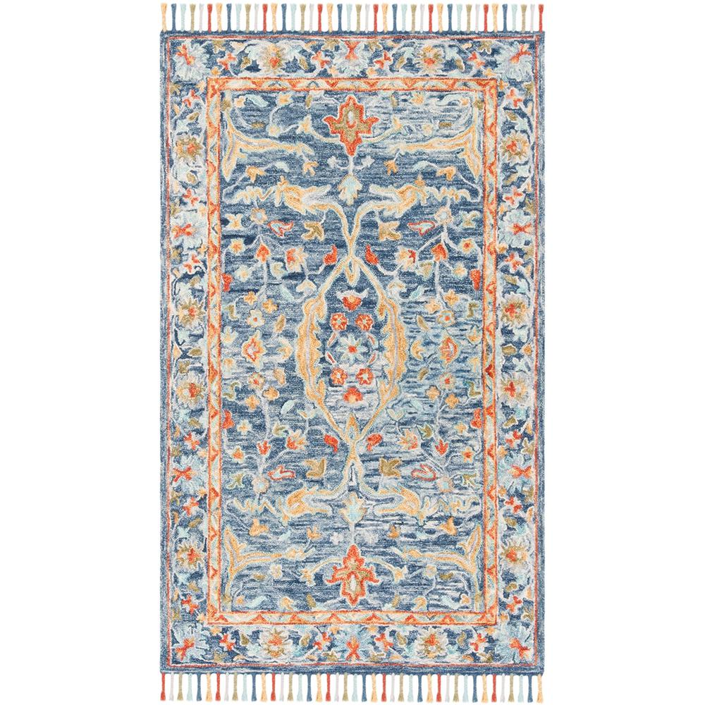 ASPEN, BLUE / RUST, 5' X 8', Area Rug, APN116M-5. Picture 1