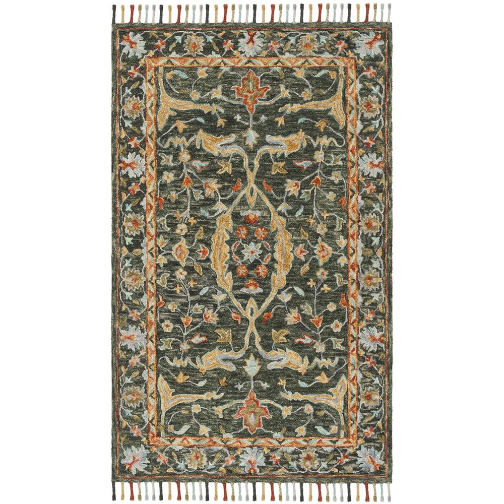 ASPEN, OLIVE / RUST, 5' X 8', Area Rug. Picture 1