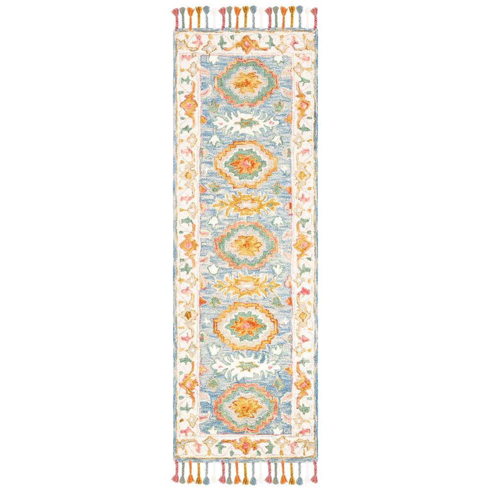 ASPEN, BLUE / IVORY, 2'-3" X 7', Area Rug. Picture 1