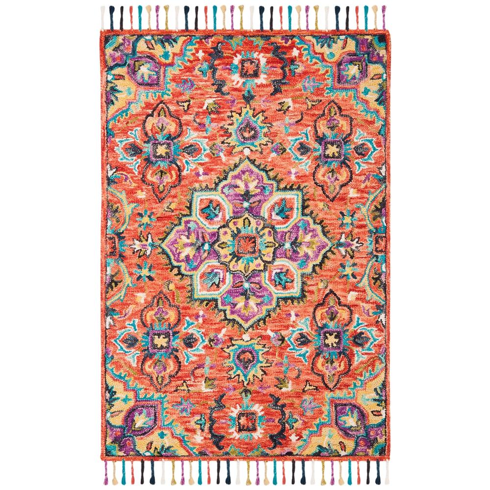 ASPEN, RED / GOLD, 2'-3" X 5', Area Rug. Picture 1