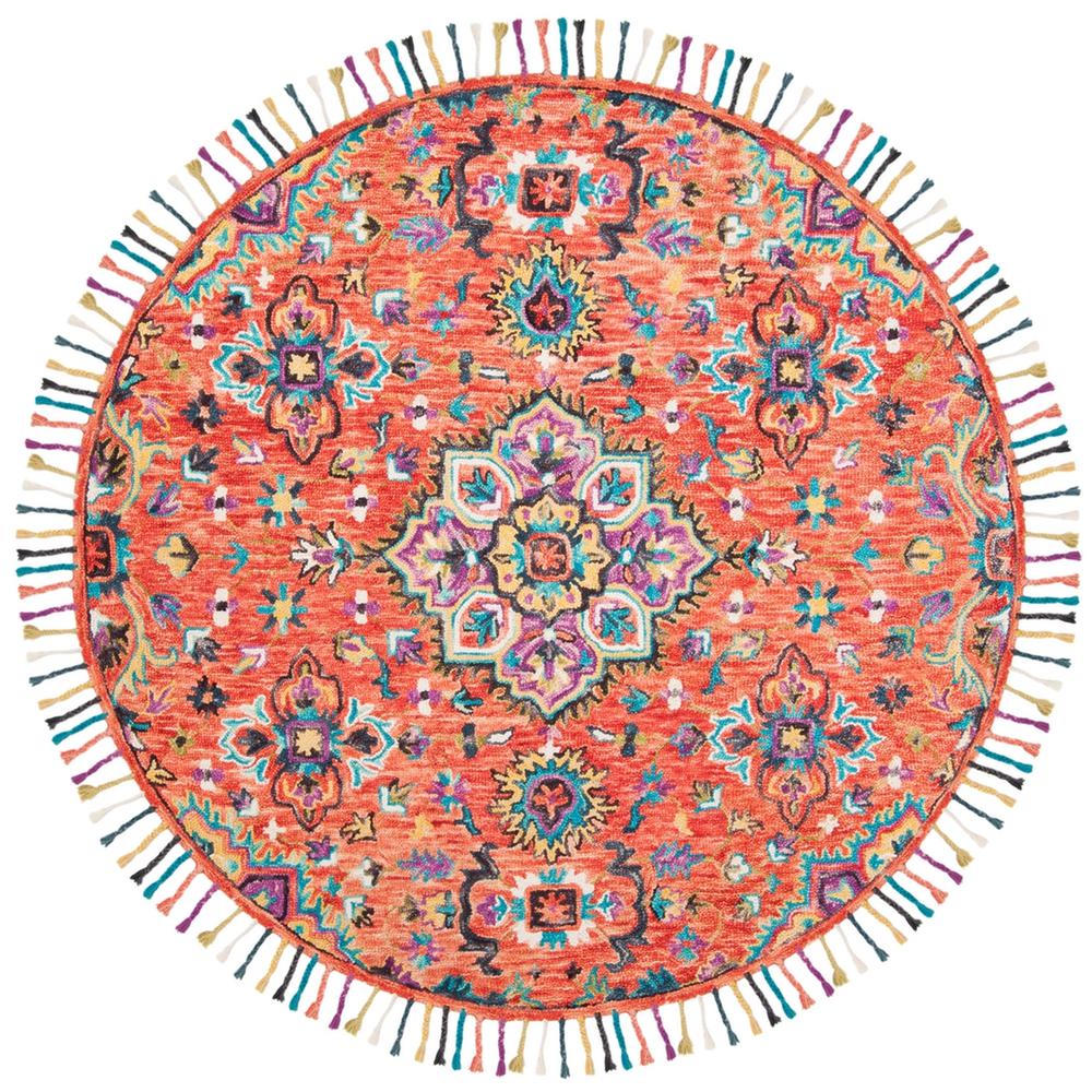 ASPEN, RED / GOLD, 7' X 7' Round, Area Rug. Picture 1