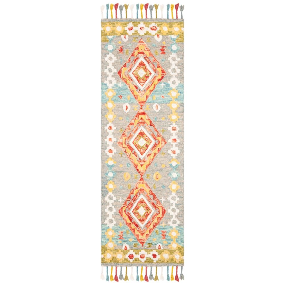 ASPEN, GREY / RED, 2'-3" X 7', Area Rug. Picture 1