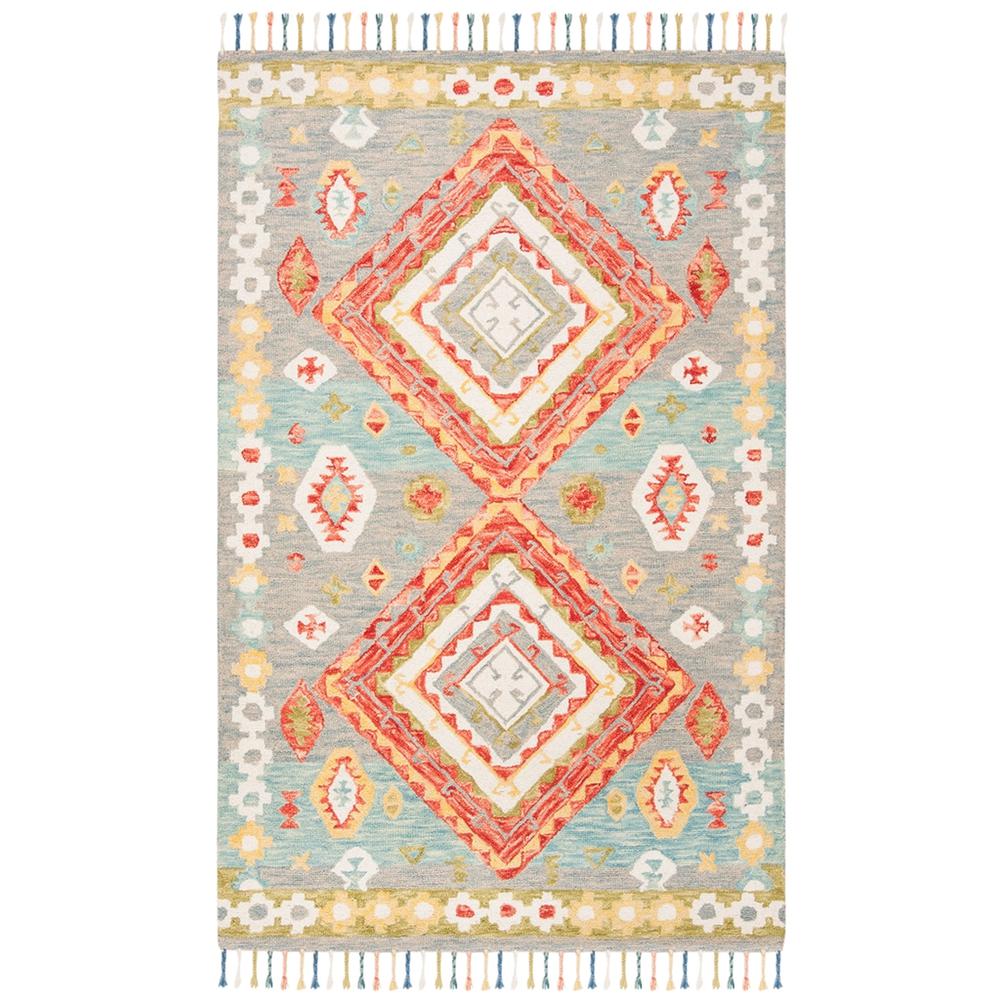 ASPEN, GREY / RED, 3' X 5', Area Rug. Picture 1