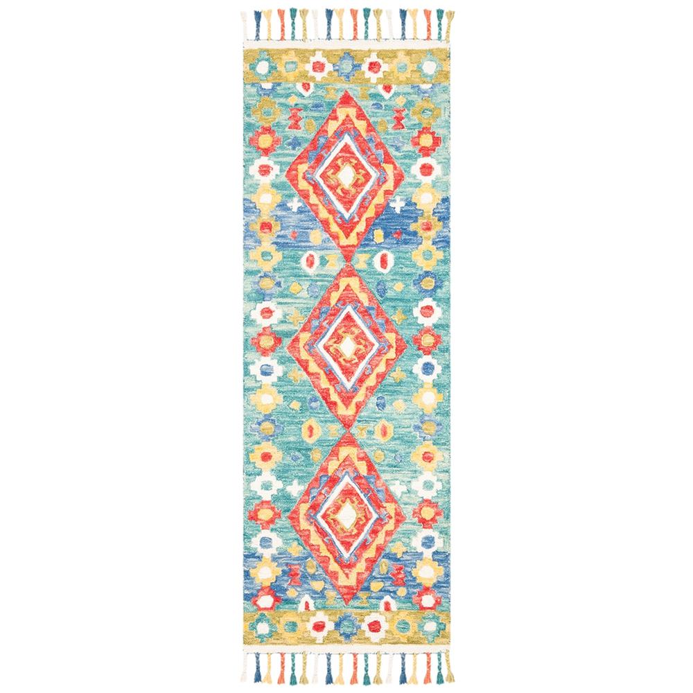 ASPEN, GREEN / RED, 2'-3" X 7', Area Rug. Picture 1