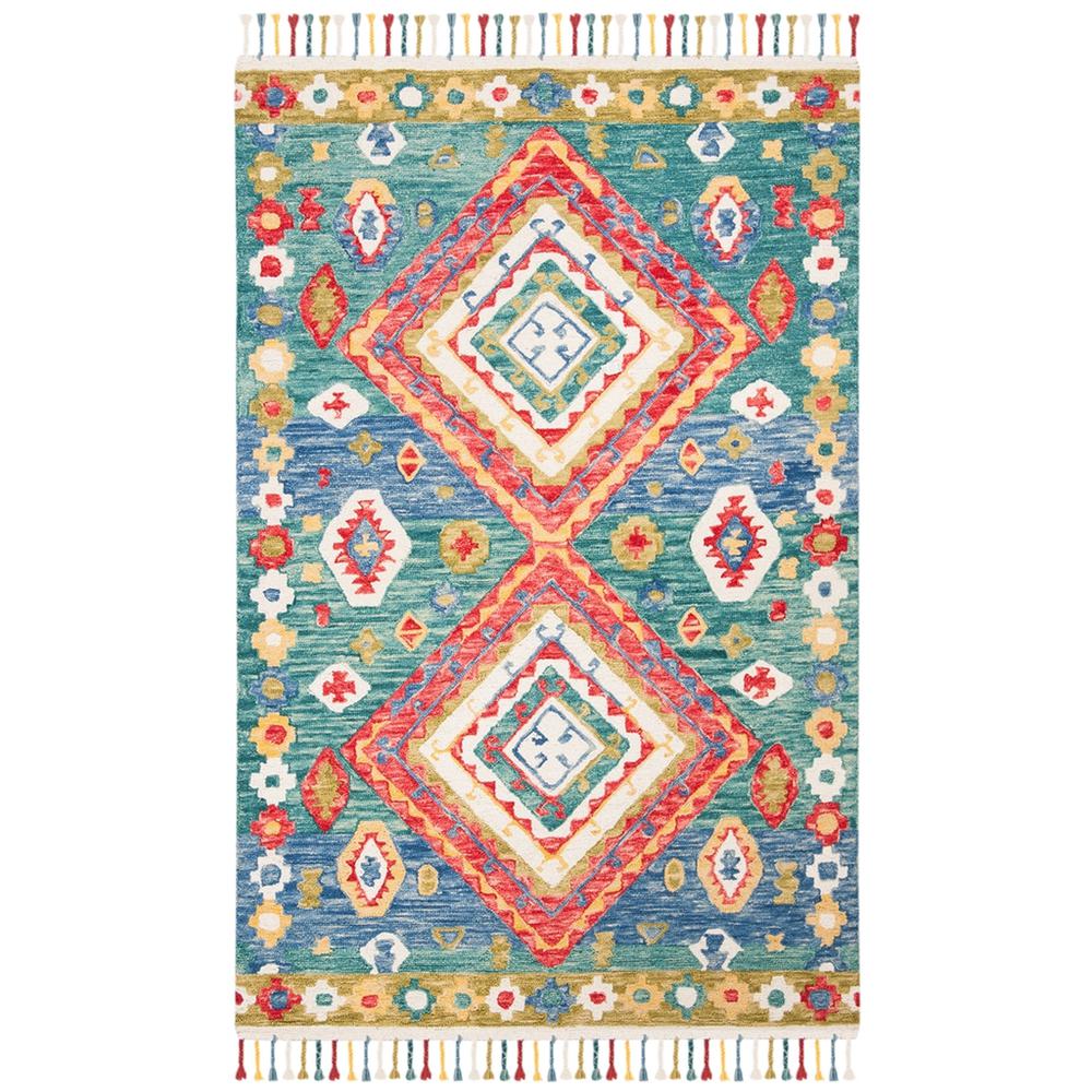 ASPEN, GREEN / RED, 5' X 8', Area Rug. Picture 1