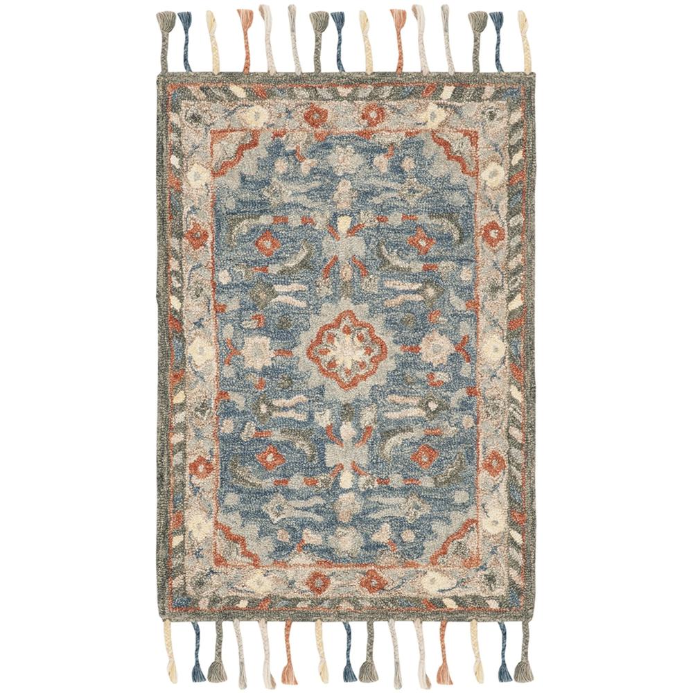 ASPEN, BLUE / RUST, 2' X 3', Area Rug, APN123A-2. Picture 1