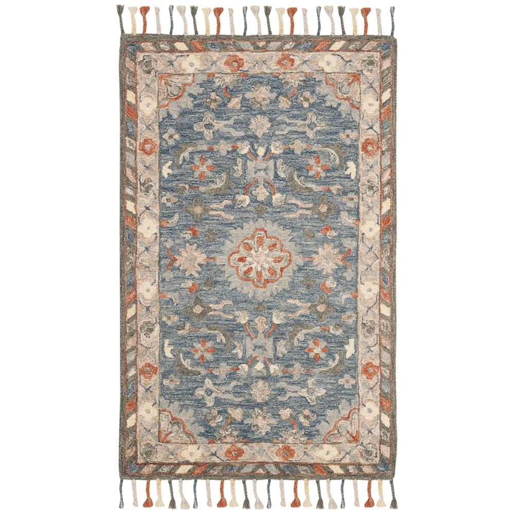 ASPEN, BLUE / RUST, 3' X 5', Area Rug, APN123A-3. Picture 1