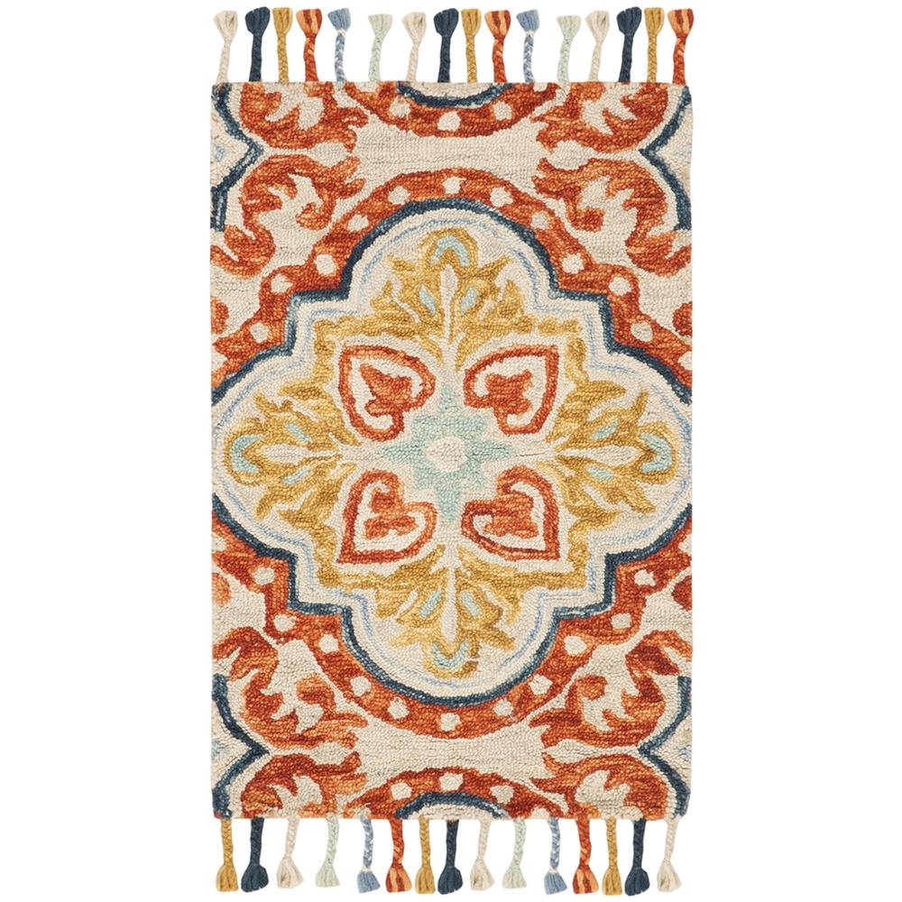 ASPEN, BEIGE / RUST, 2' X 3', Area Rug. Picture 1