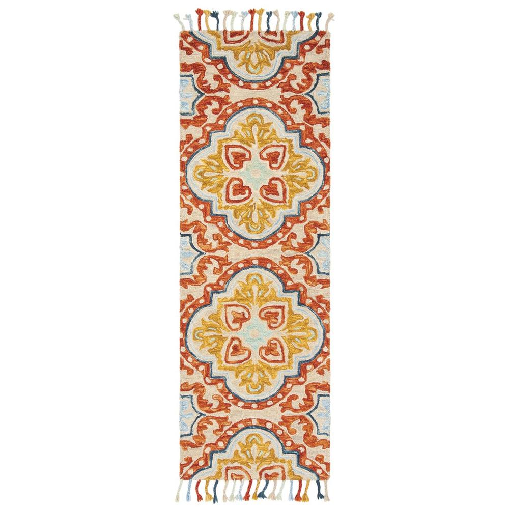ASPEN, BEIGE / RUST, 2'-3" X 7', Area Rug. Picture 1