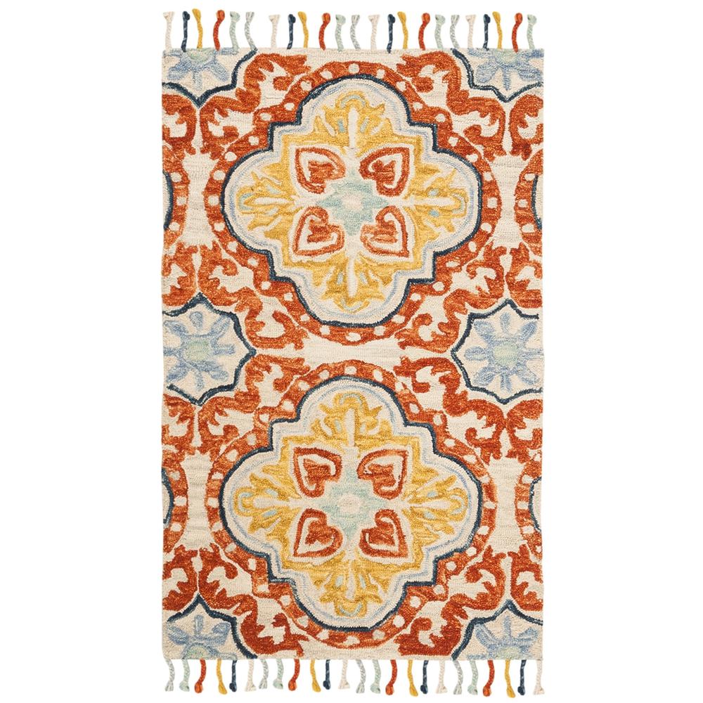 ASPEN, BEIGE / RUST, 3' X 5', Area Rug. Picture 1