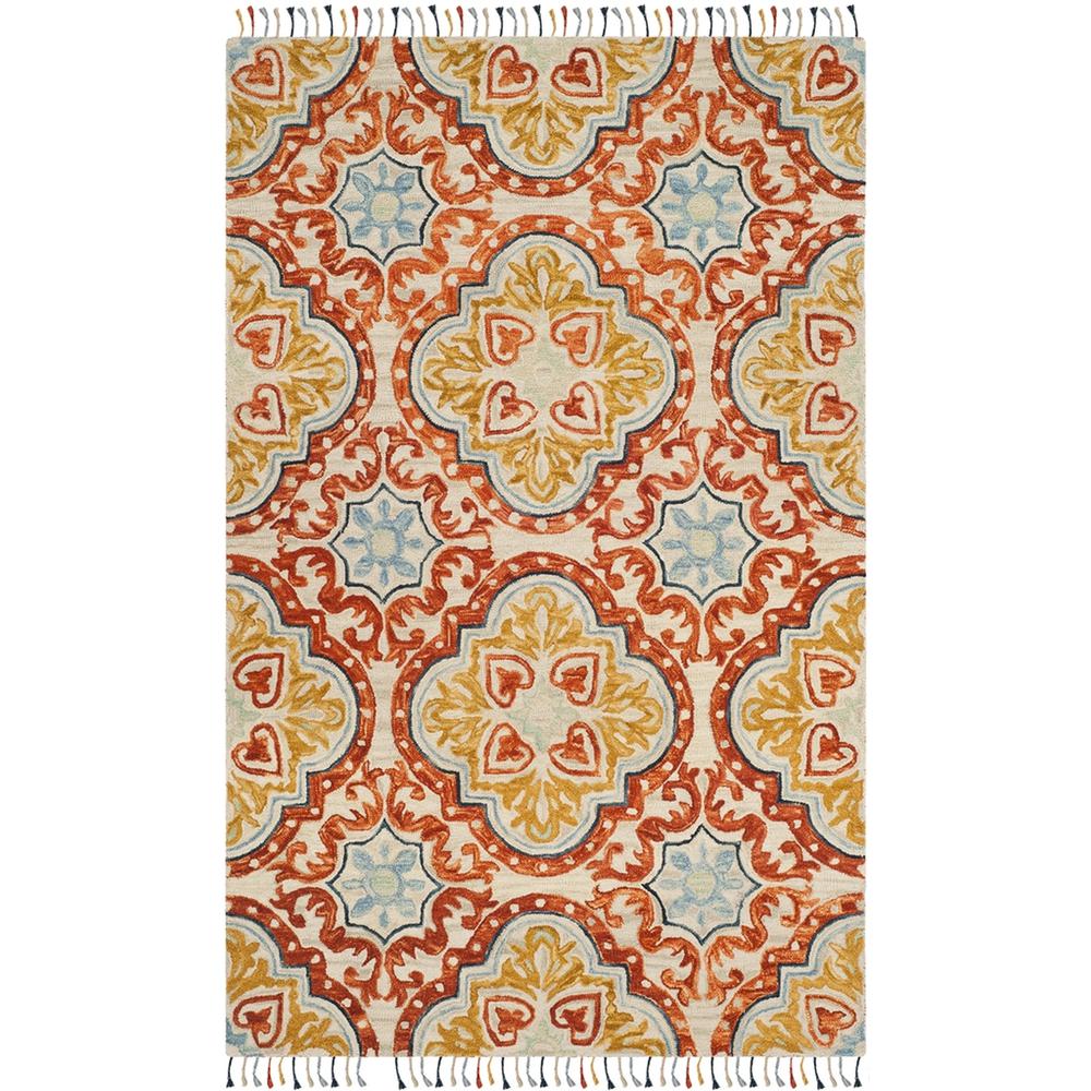 ASPEN, BEIGE / RUST, 5' X 8', Area Rug. Picture 1