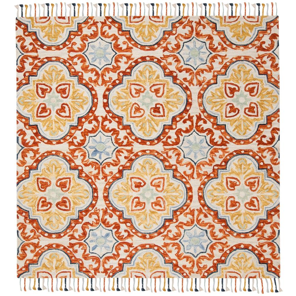 ASPEN, BEIGE / RUST, 7' X 7' Square, Area Rug. Picture 1