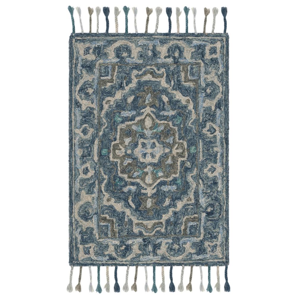 ASPEN, DARK BLUE / GREY, 2' X 3', Area Rug. Picture 1