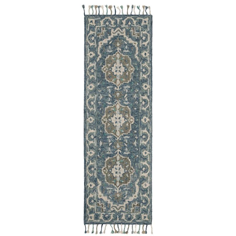 ASPEN, DARK BLUE / GREY, 2'-3" X 5', Area Rug. Picture 1