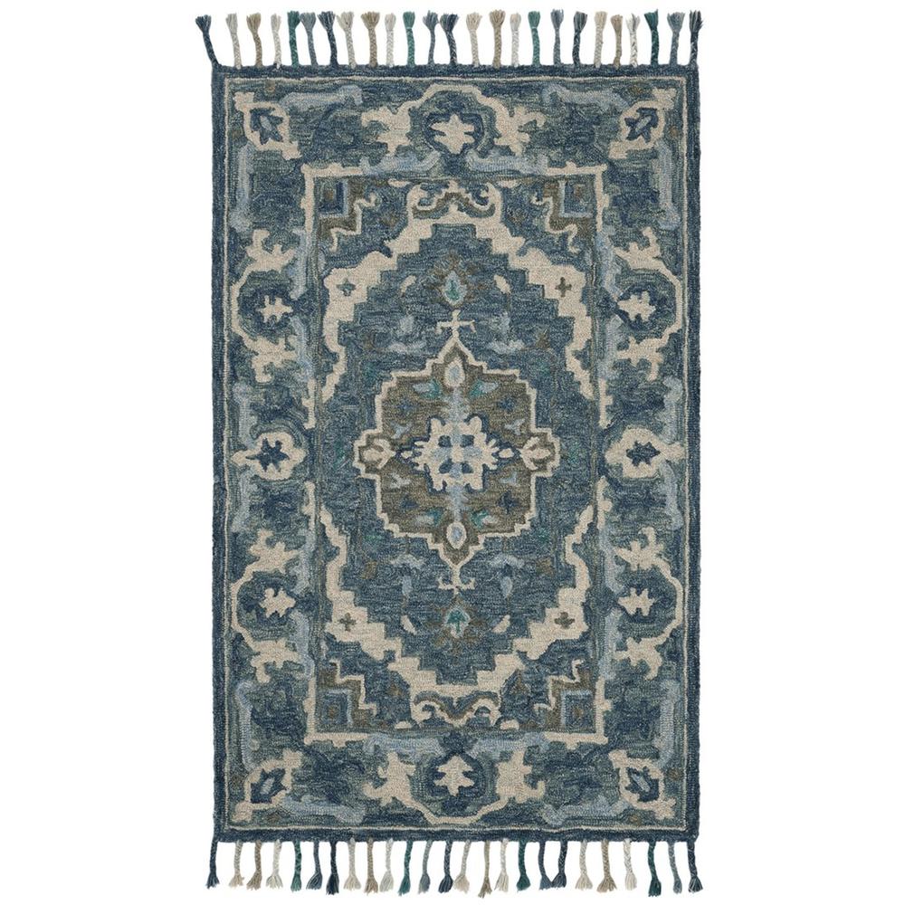 ASPEN, DARK BLUE / GREY, 3' X 5', Area Rug. Picture 1
