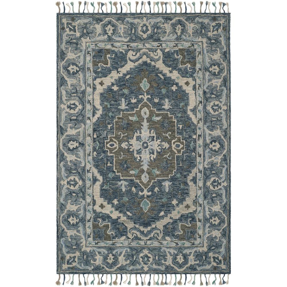 ASPEN, DARK BLUE / GREY, 5' X 8', Area Rug. Picture 1