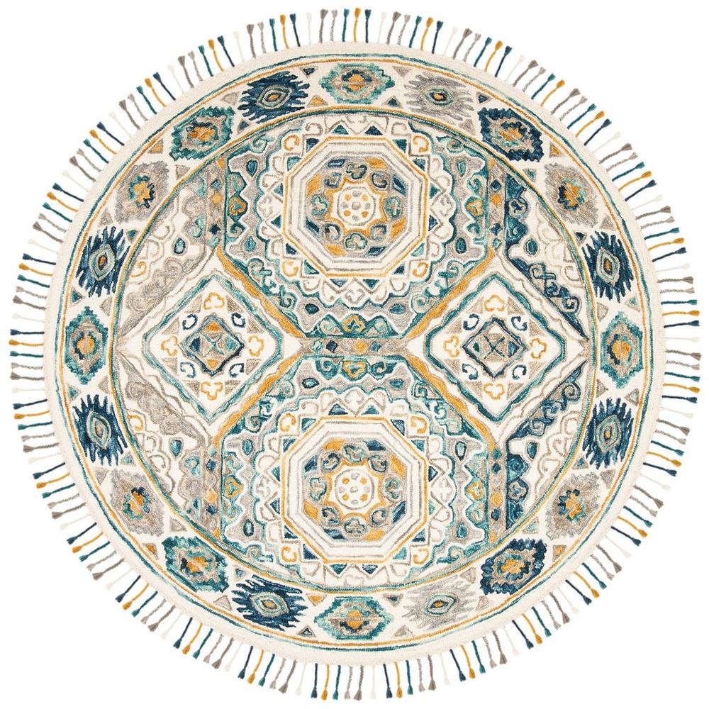 ASPEN, IVORY / CHARCOAL, 7' X 7' Round, Area Rug. Picture 1