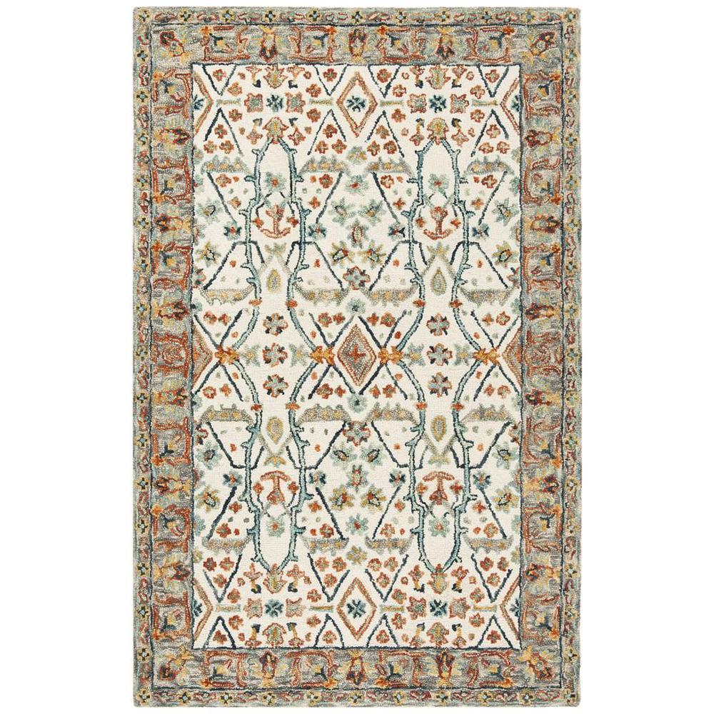 ASPEN, IVORY / BLUE, 5' X 8', Area Rug, APN308A-5. Picture 1