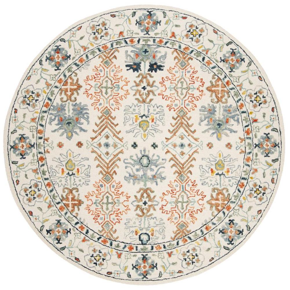 ASPEN, IVORY / BLUE, 7' X 7' Round, Area Rug, APN310A-7R. Picture 1