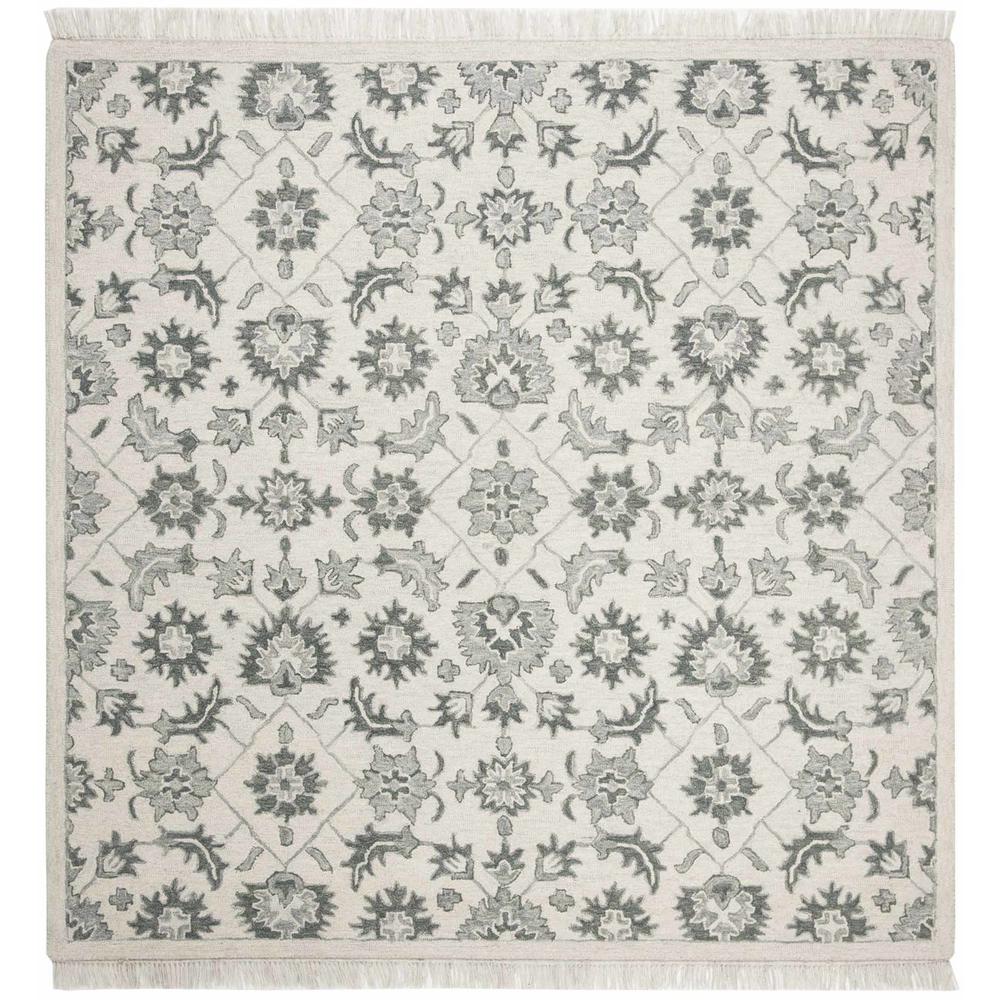 ASPEN, GREEN / GREY, 7' X 7' Square, Area Rug. Picture 1
