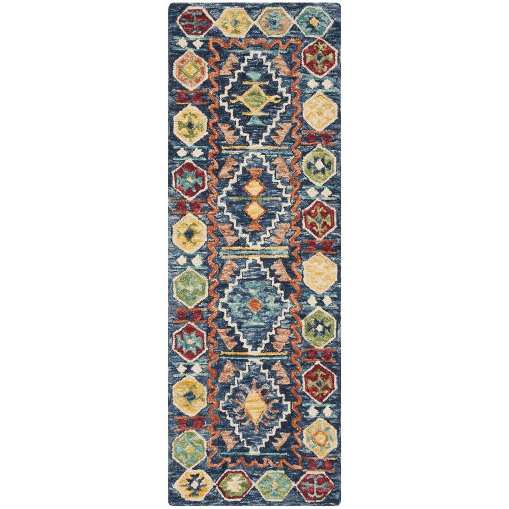 ASPEN, NAVY / GOLD, 2'-3" X 5', Area Rug. Picture 1