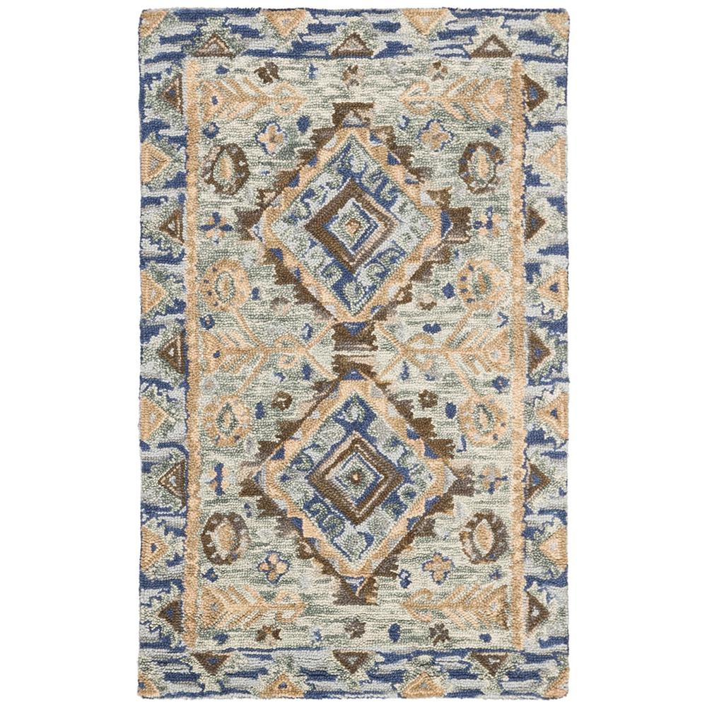 ASPEN, BLUE / BEIGE, 3' X 5', Area Rug. Picture 1