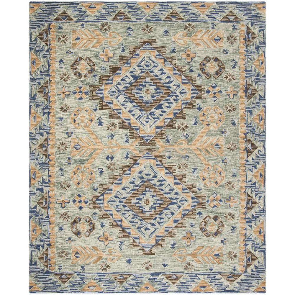 ASPEN, BLUE / BEIGE, 8' X 10', Area Rug. Picture 1