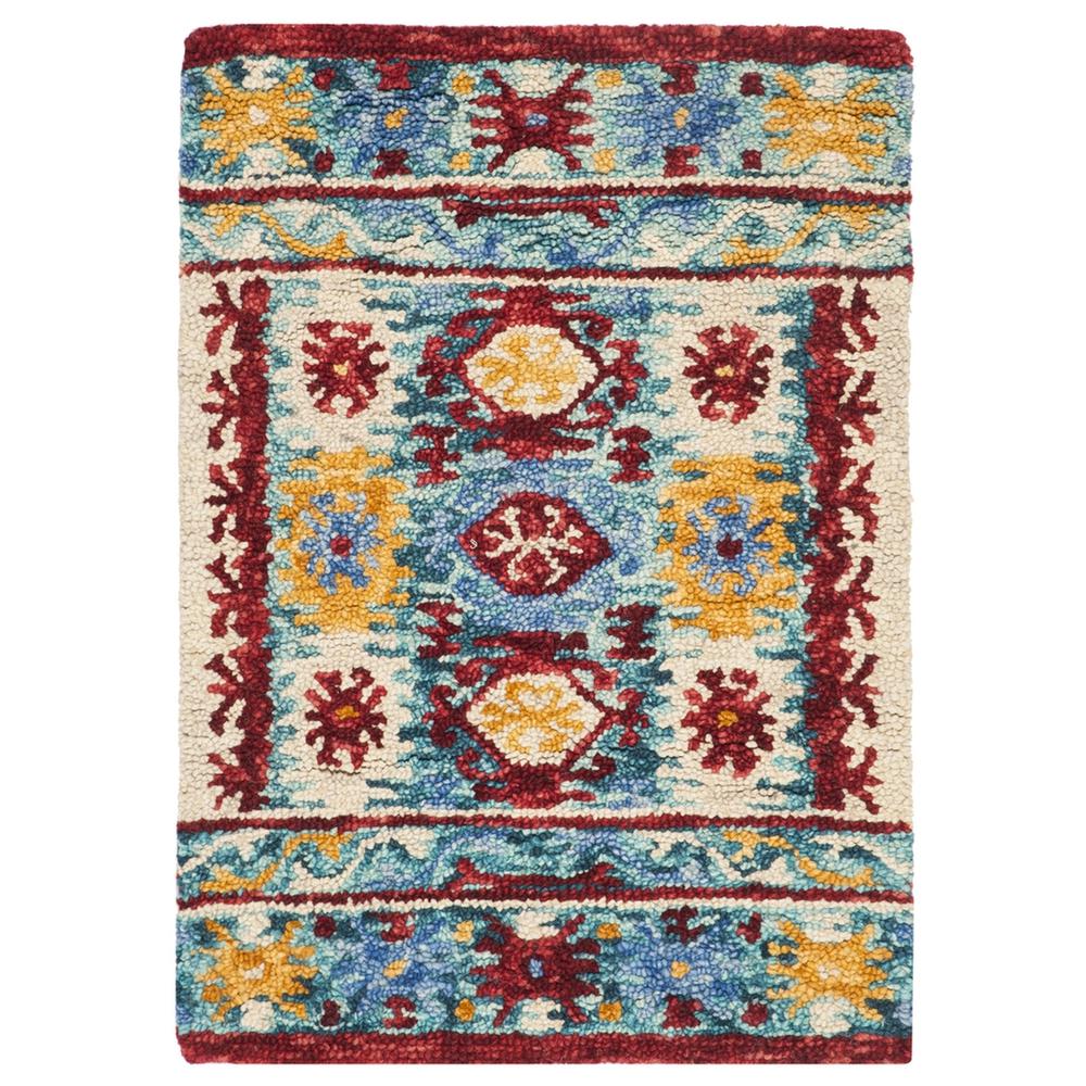 ASPEN, BLUE / RED, 2' X 3', Area Rug, APN505A-2. Picture 1