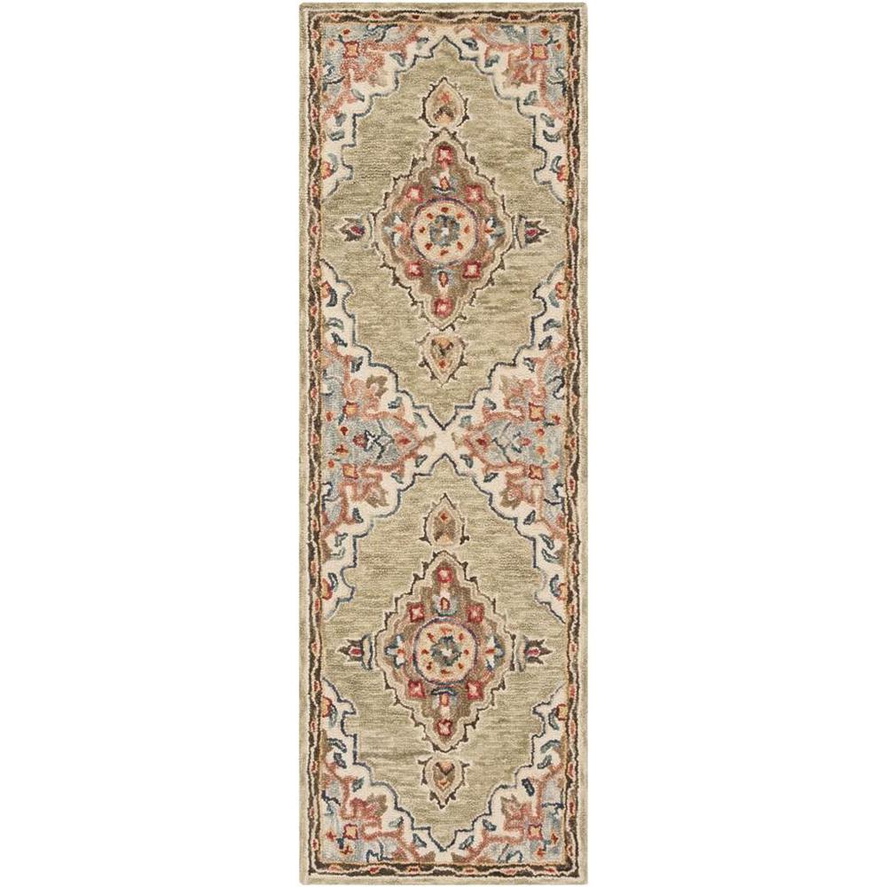 ASPEN, SAGE / BROWN, 2'-3" X 7', Area Rug. Picture 1