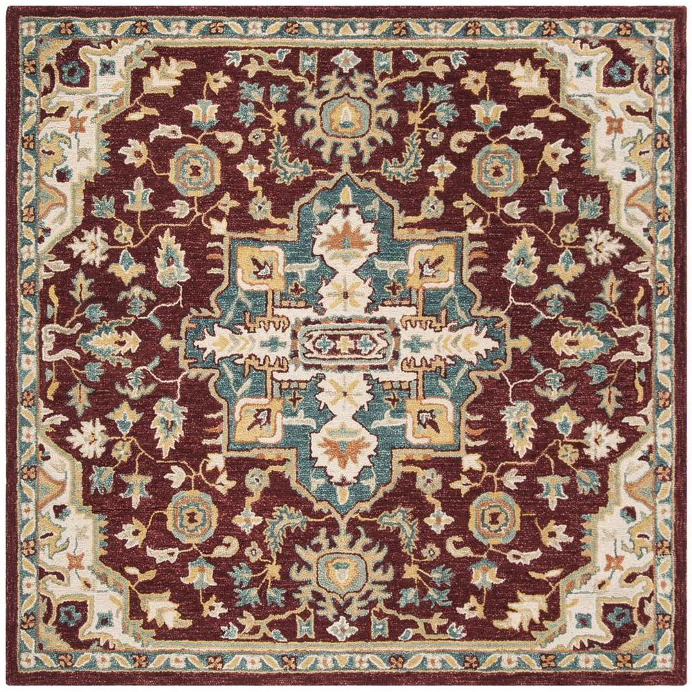 ASPEN, RED / BLUE, 7' X 7' Square, Area Rug, APN507A-7SQ. Picture 1