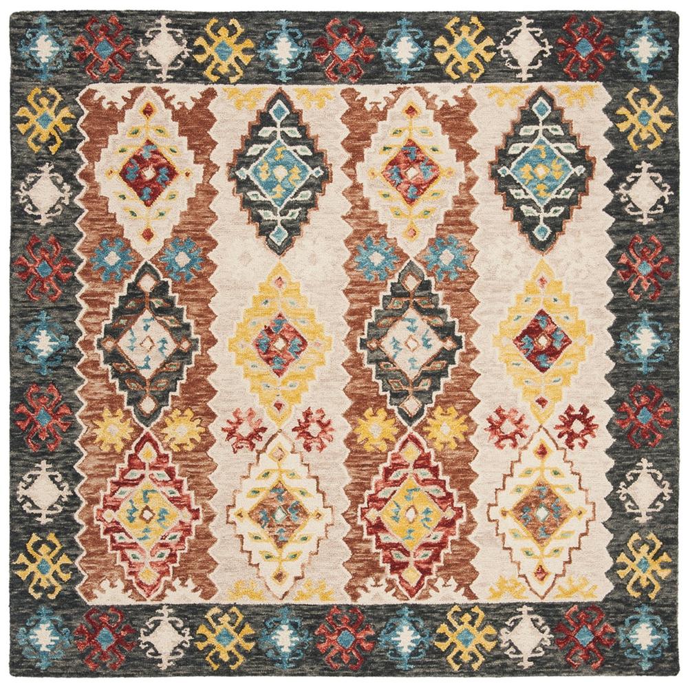 ASPEN, BEIGE / CHARCOAL, 7' X 7' Square, Area Rug. Picture 1
