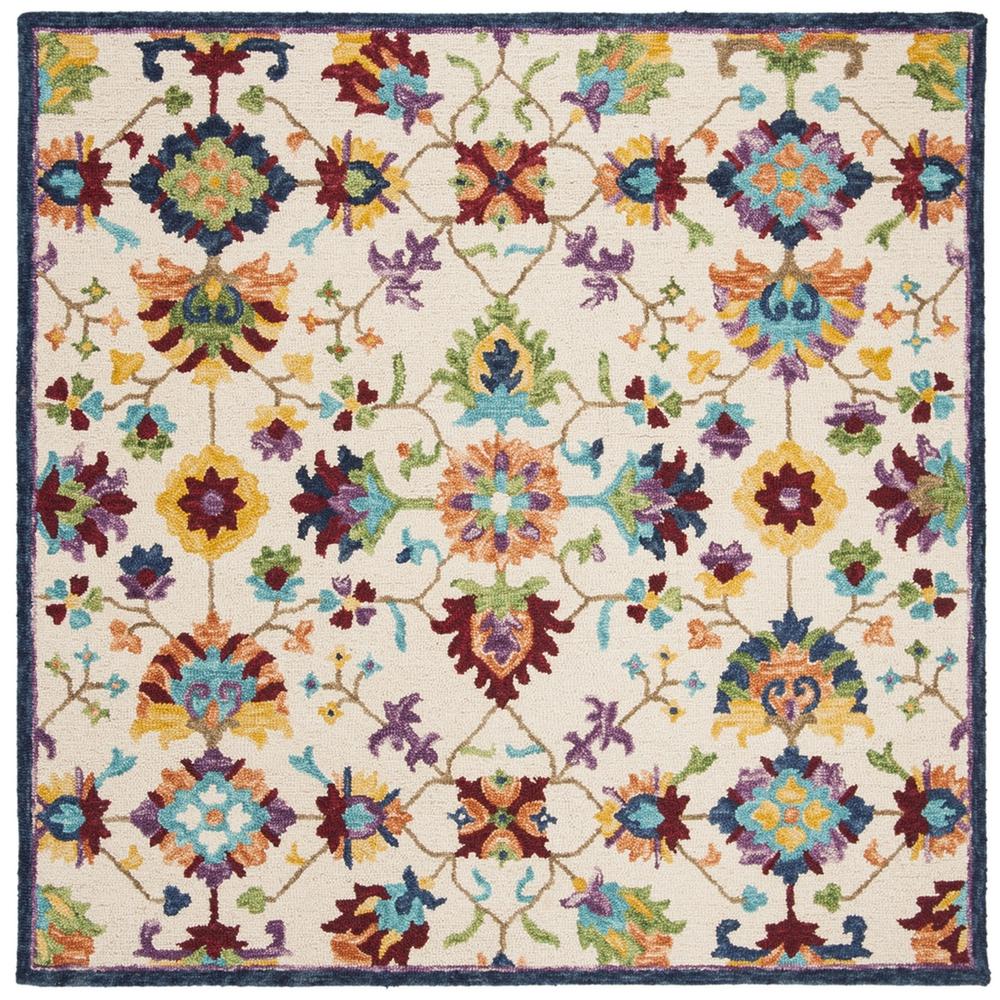 ASPEN, IVORY / BLUE, 7' X 7' Square, Area Rug, APN509A-7SQ. Picture 1