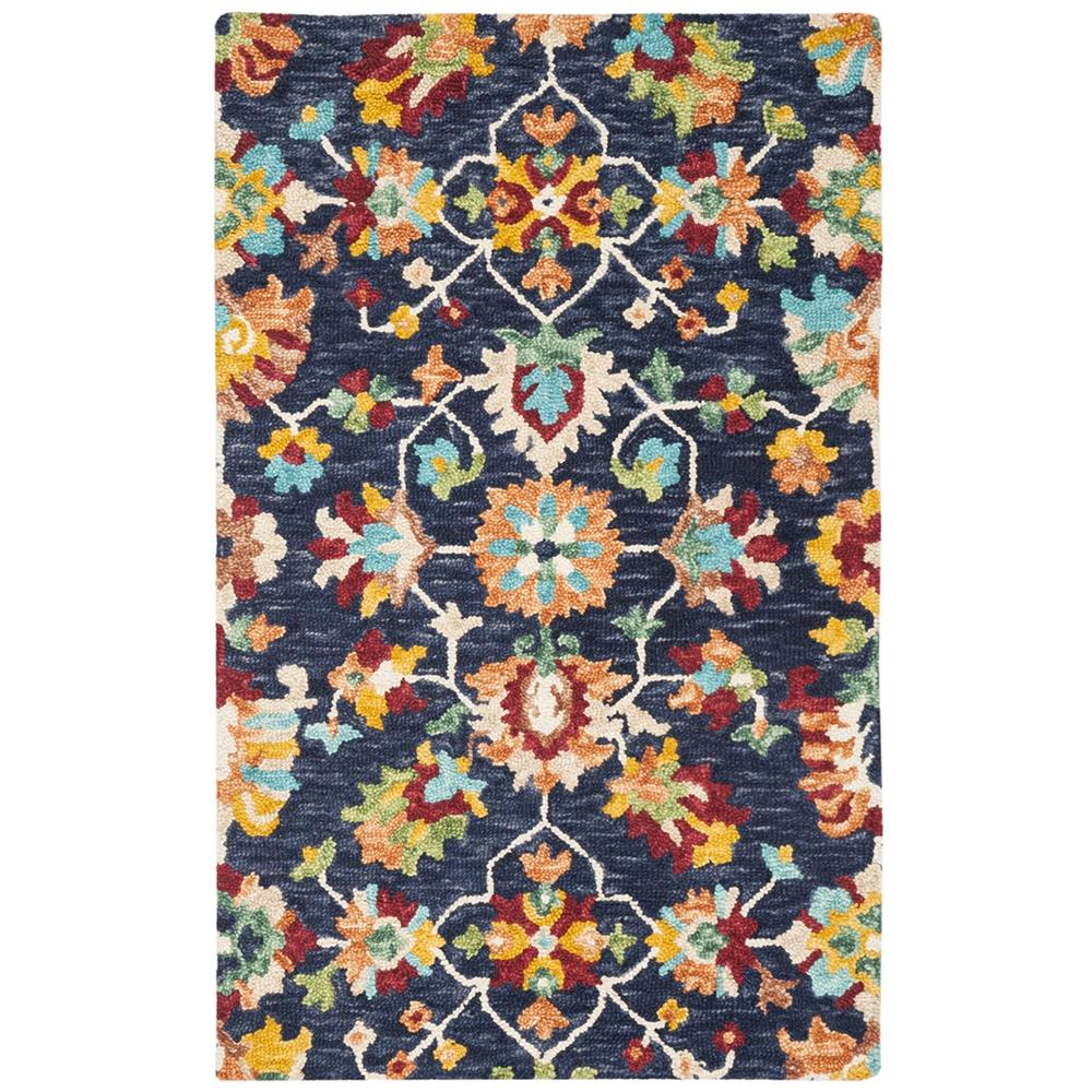 ASPEN, NAVY / RED, 2' X 3', Area Rug. Picture 1