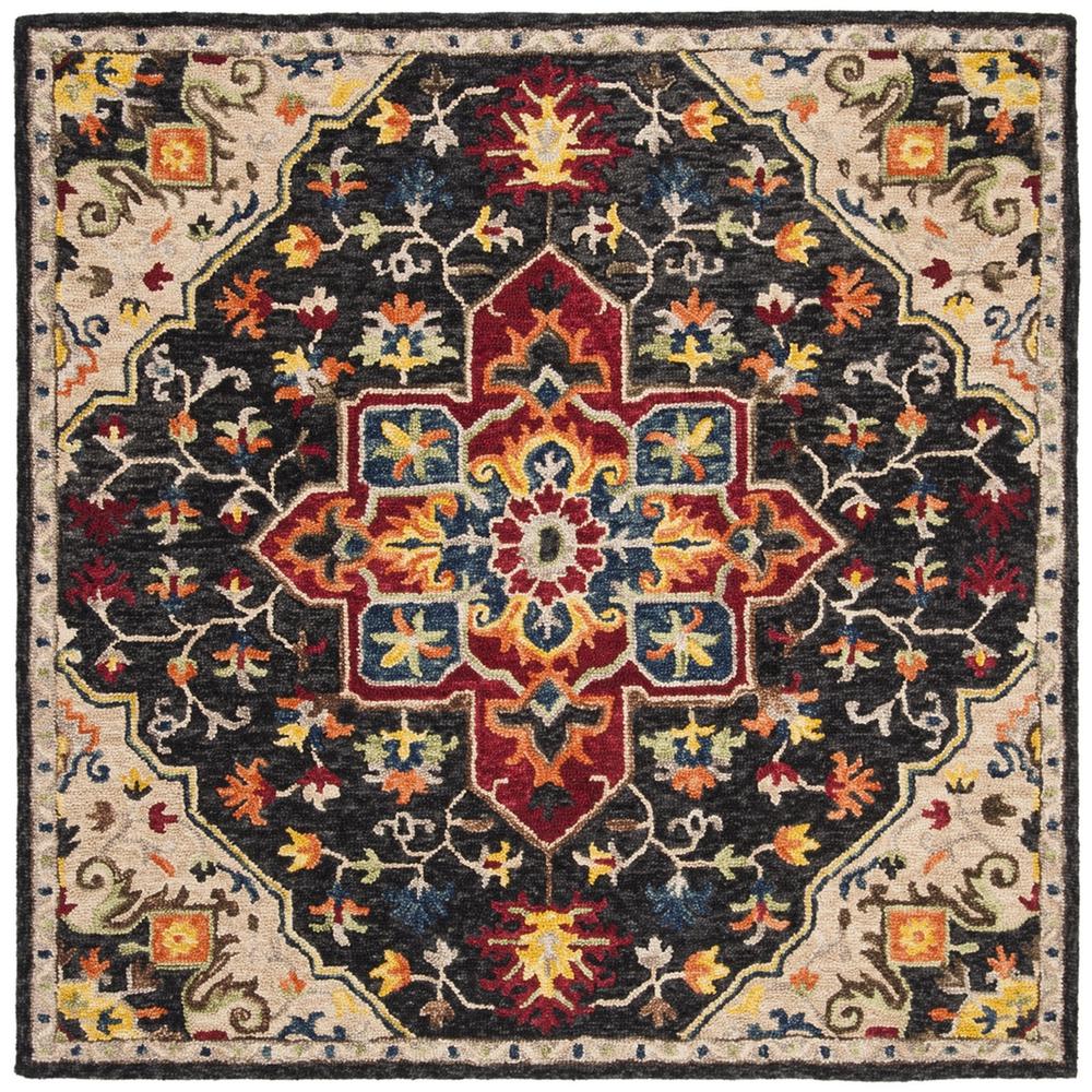 ASPEN, CHARCOAL / CREAM, 7' X 7' Square, Area Rug. Picture 1