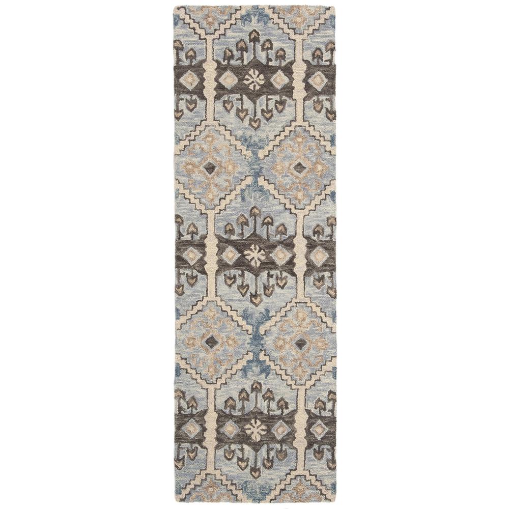 ASPEN, LIGHT BLUE / CREAM, 2'-3" X 7', Area Rug. Picture 1
