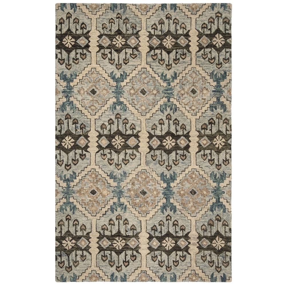 ASPEN, LIGHT BLUE / CREAM, 5' X 8', Area Rug. Picture 1