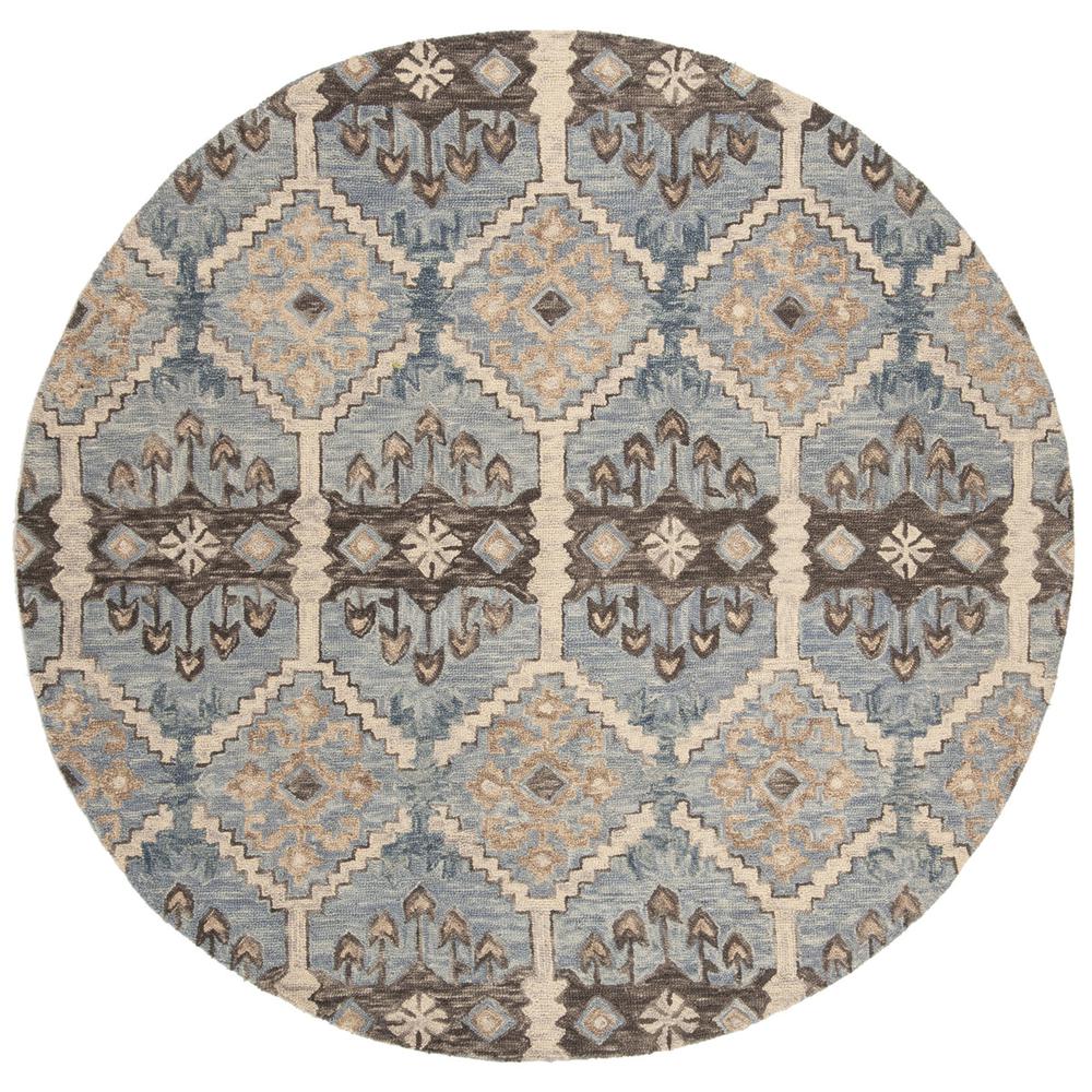 ASPEN, LIGHT BLUE / CREAM, 7' X 7' Round, Area Rug. Picture 1
