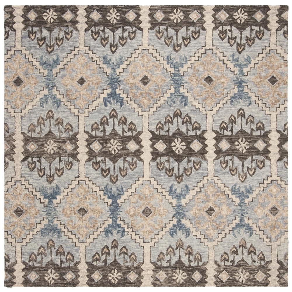 ASPEN, LIGHT BLUE / CREAM, 7' X 7' Square, Area Rug. Picture 1