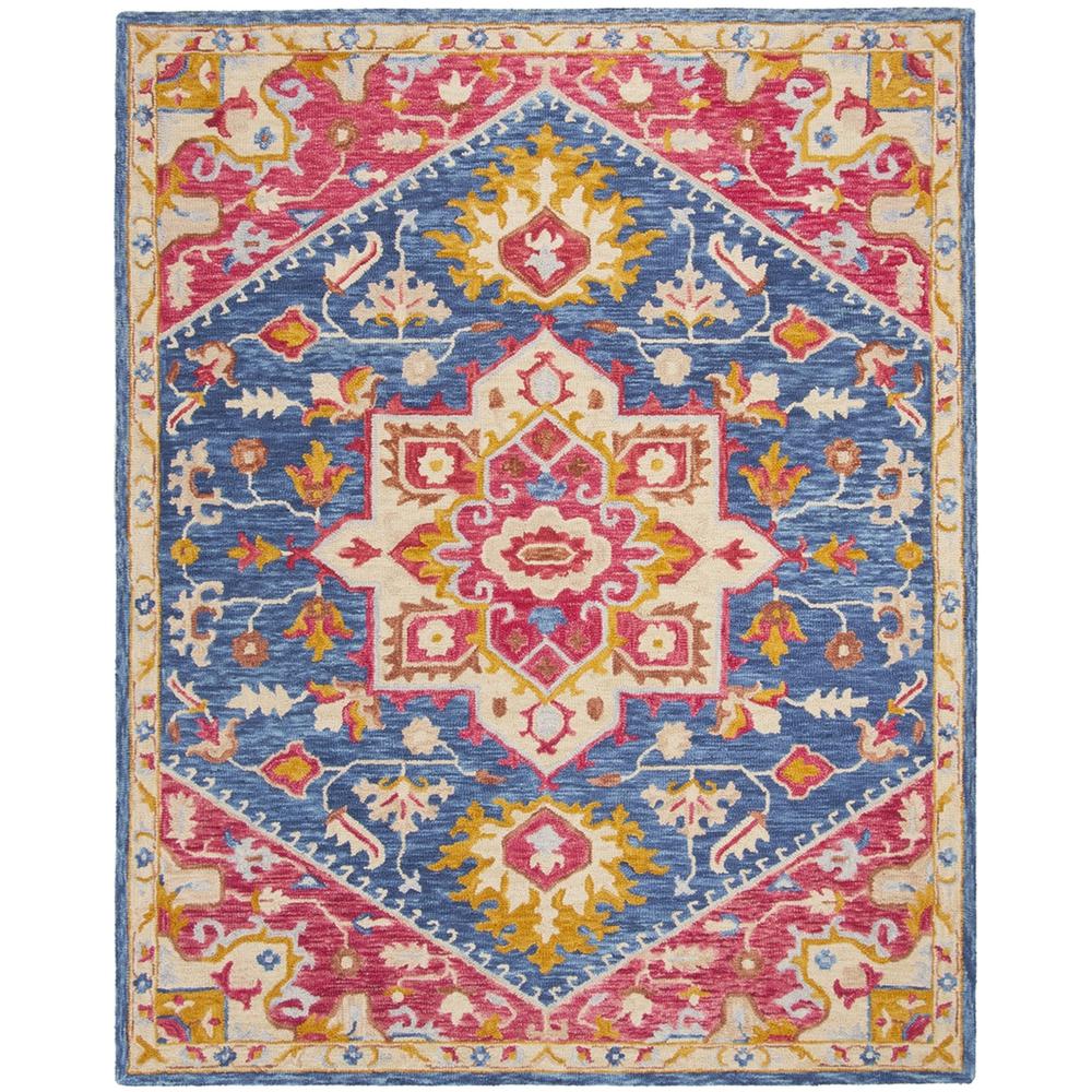 ASPEN, NAVY / FUCHSIA, 8' X 10', Area Rug. Picture 1