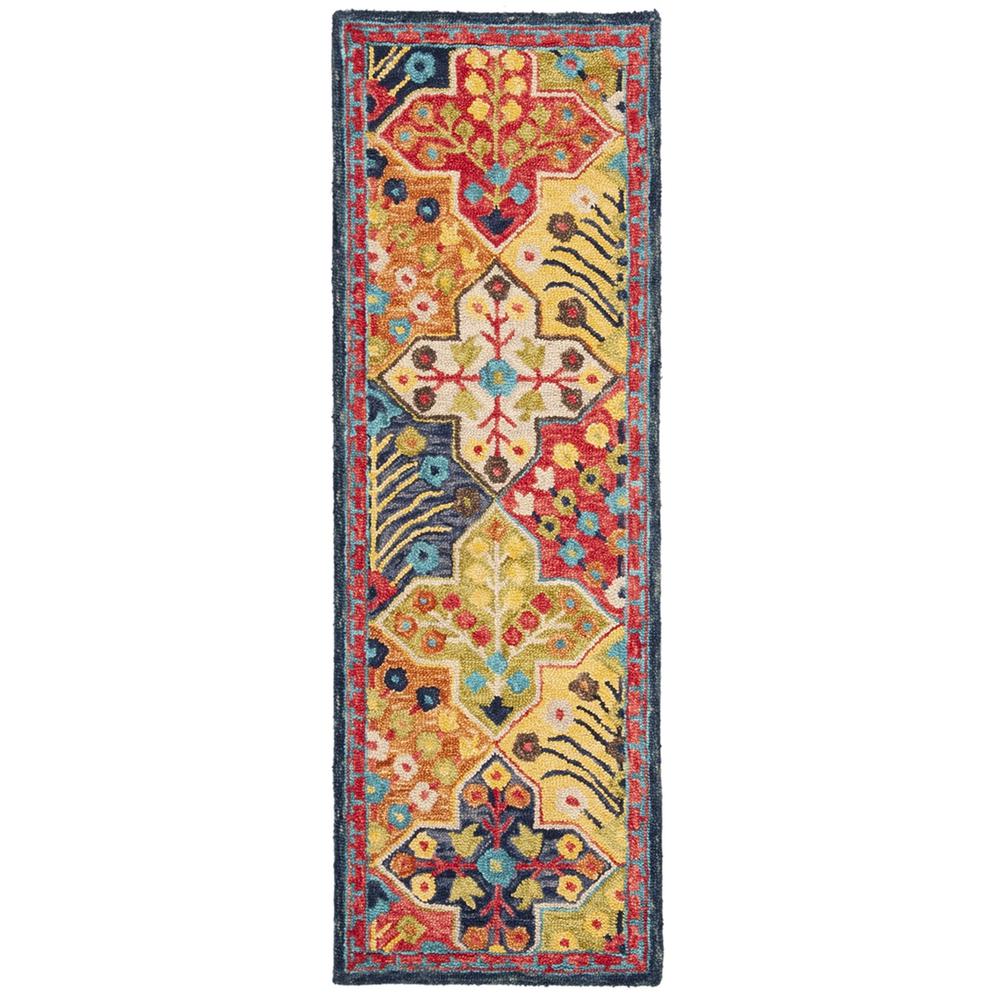 ASPEN, BLUE / ORANGE, 2'-3" X 7', Area Rug. Picture 1
