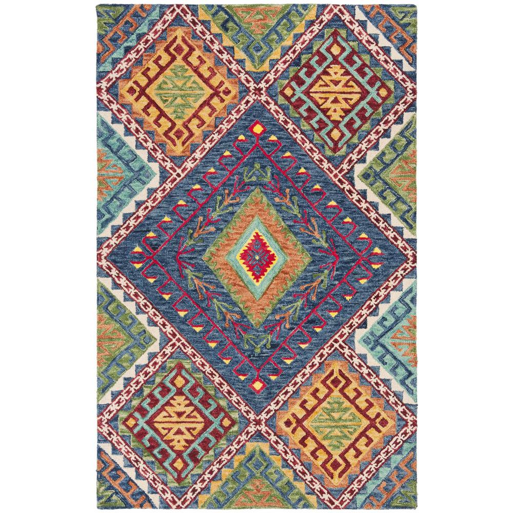 ASPEN, BLUE / MULTI, 4' X 6', Area Rug. Picture 1
