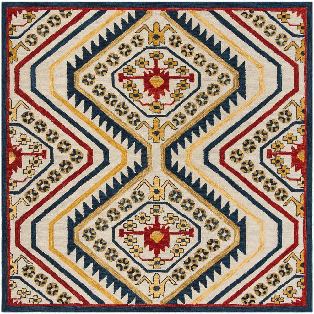 ASPEN, IVORY / MULTI, 7' X 7' Square, Area Rug, APN701A-7SQ. Picture 1
