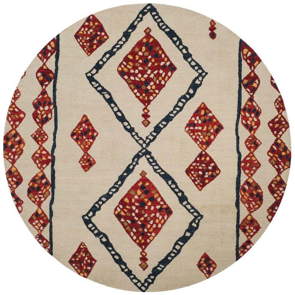 ASPEN, IVORY / MULTI, 7' X 7' Round, Area Rug, APN702A-7R. Picture 1