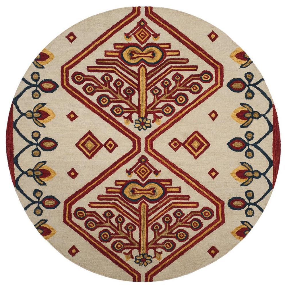 ASPEN, IVORY / MULTI, 7' X 7' Round, Area Rug, APN703A-7R. Picture 1